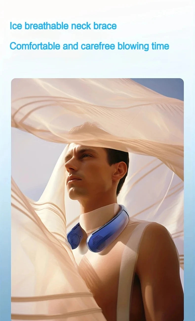 wearable cooling neck fan for commuting and travel