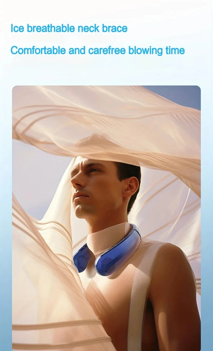 wearable cooling neck fan for commuting and travel