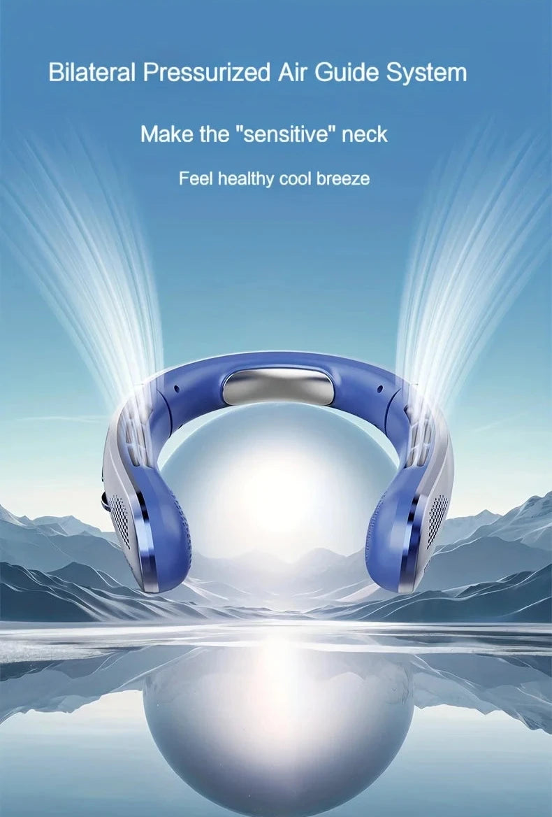 wearable cooling neck fan for commuting and travel