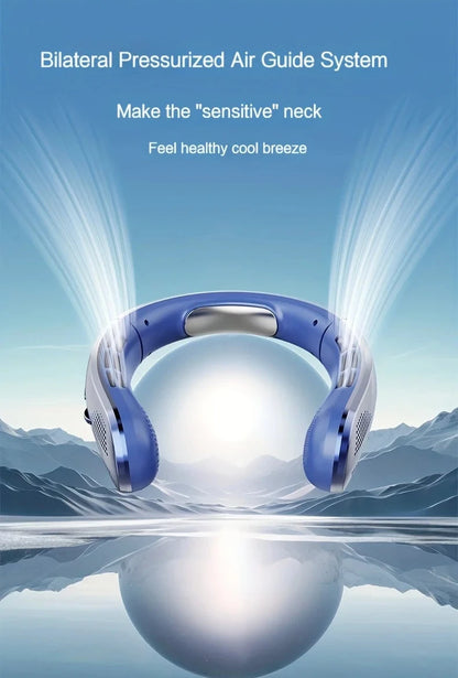 wearable cooling neck fan for commuting and travel
