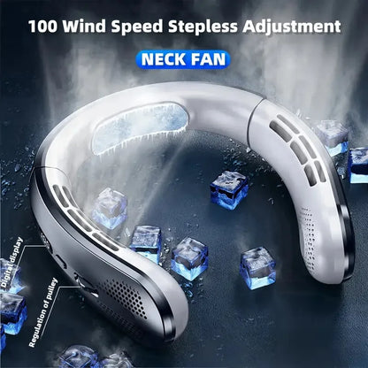 wearable cooling neck fan for commuting and travel