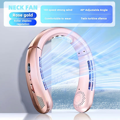 wearable cooling neck fan for commuting and travel