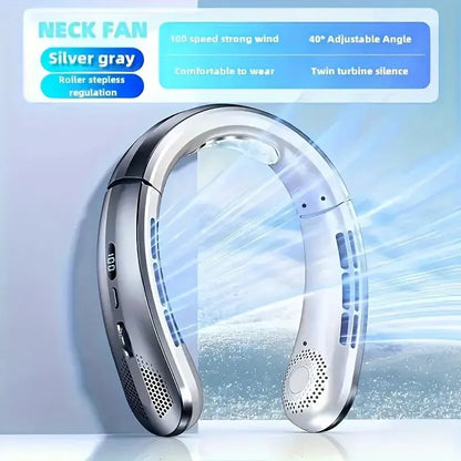 wearable cooling neck fan for commuting and travel