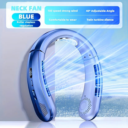 wearable cooling neck fan for commuting and travel