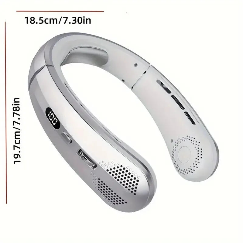 wearable cooling neck fan for commuting and travel