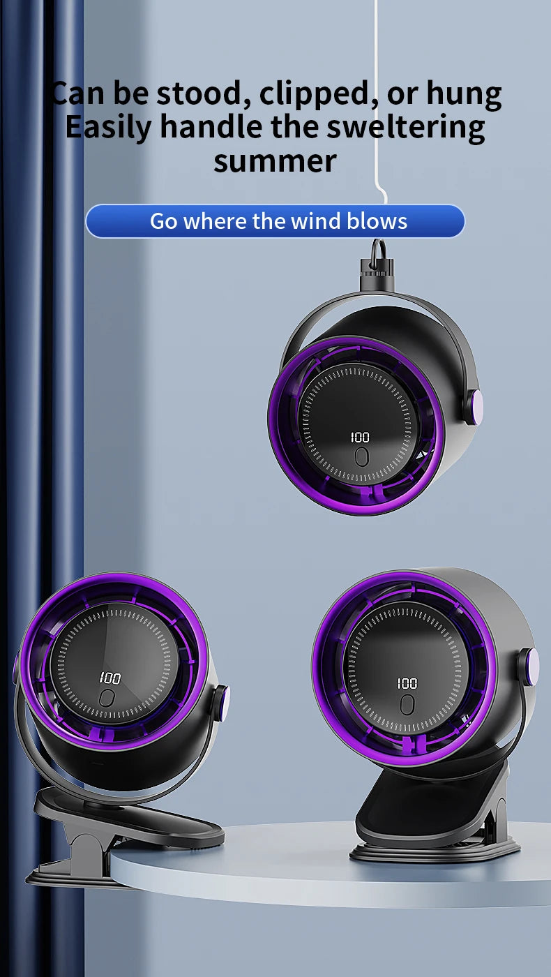 battery powered clip fan with reverse rotation