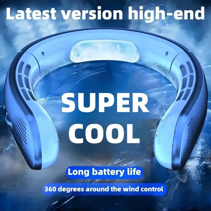 wearable cooling neck fan for commuting and travel