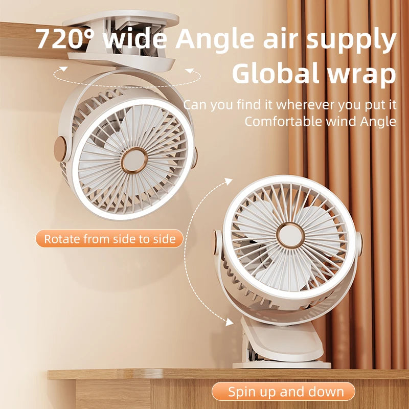 battery powered clip fan with reverse rotation