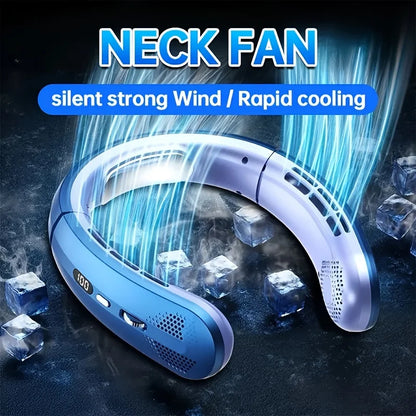wearable cooling neck fan for commuting and travel
